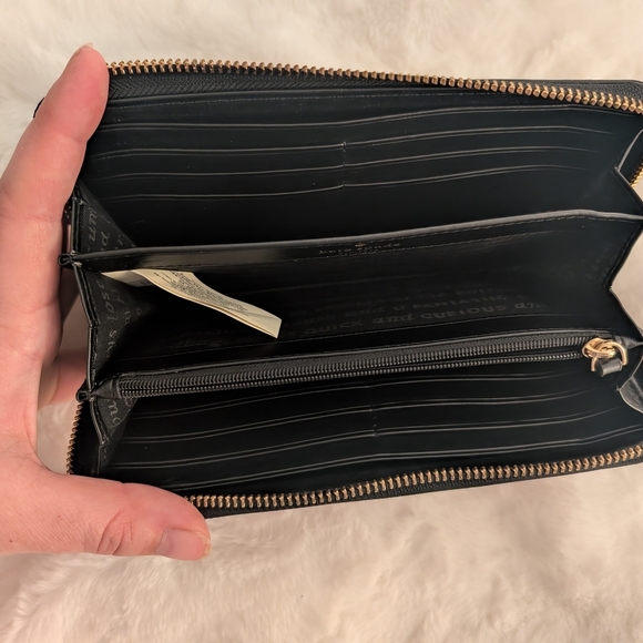 kate spade Pink and Black Floral Wallet STORYBOOK LINING EUC! - Picture 4 of 7